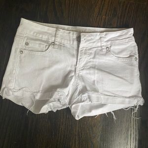 American eagle white high waisted shorty shorts